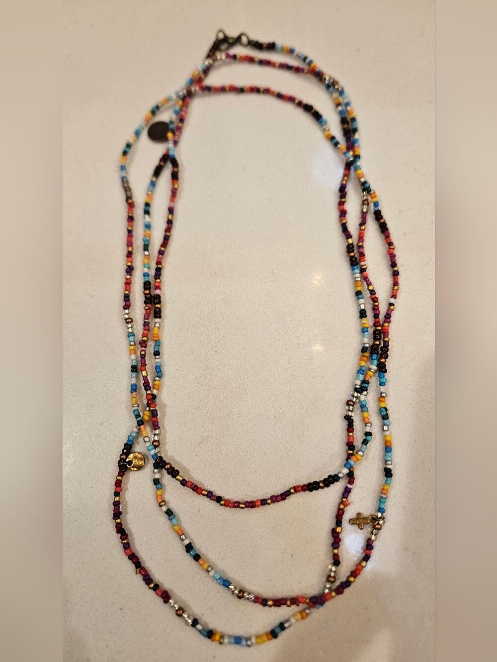 Multicolor Seed Bead Layered Necklace
